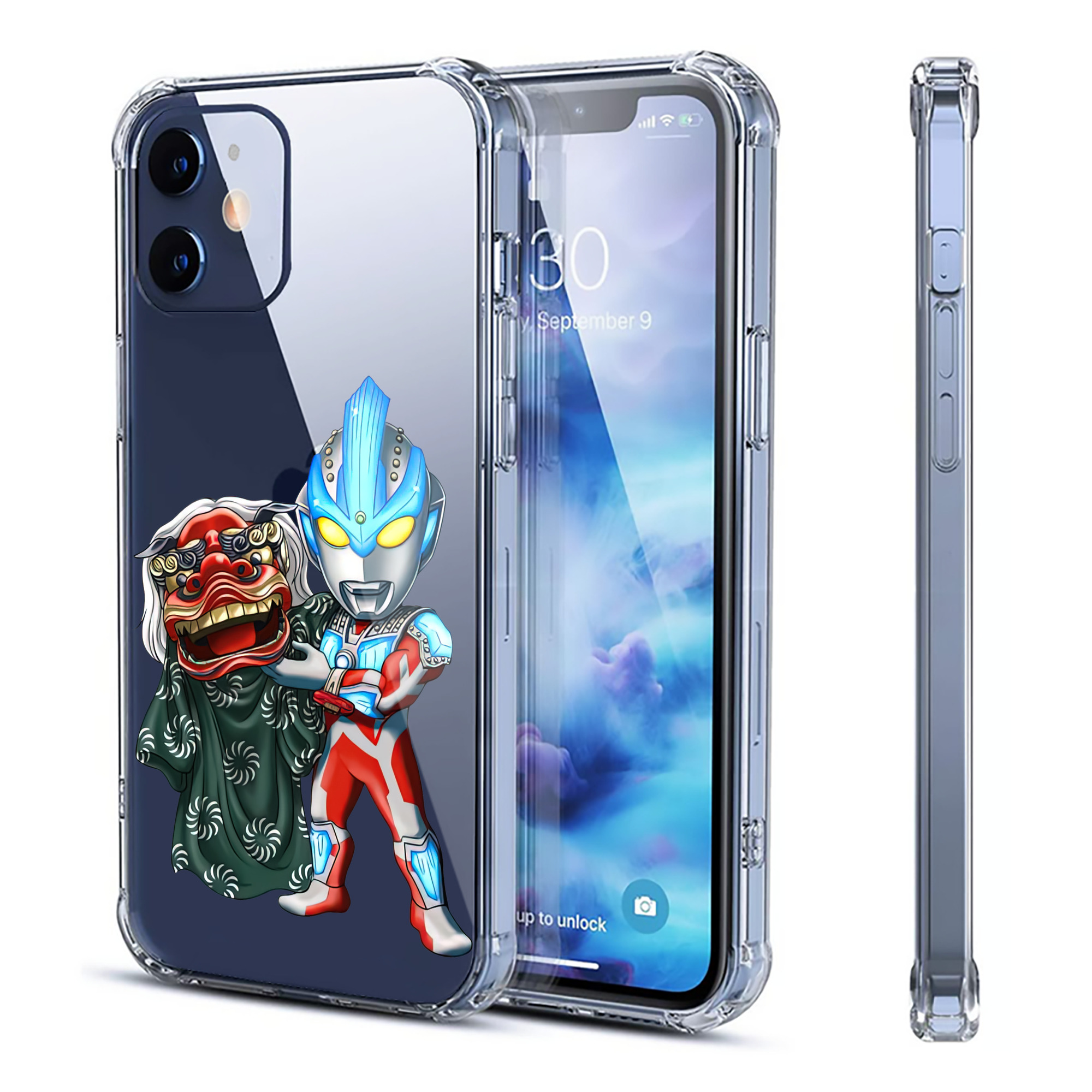 （画像用） ウルトラマン Ultraman 【iPhone 12シリーズ対応】透明スマホケース（クリアソフトケース）